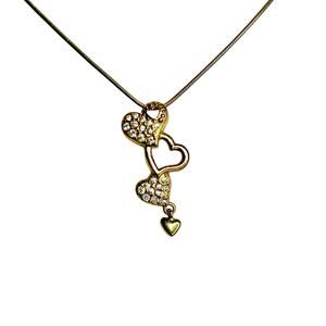 Nina Ricci x Avon Gold Tone Hearts Stacked Pendant Necklace